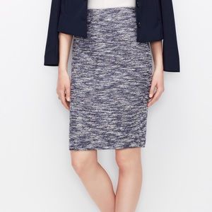 NWT Ann Taylor Blue Tweed Pencil Skirt
